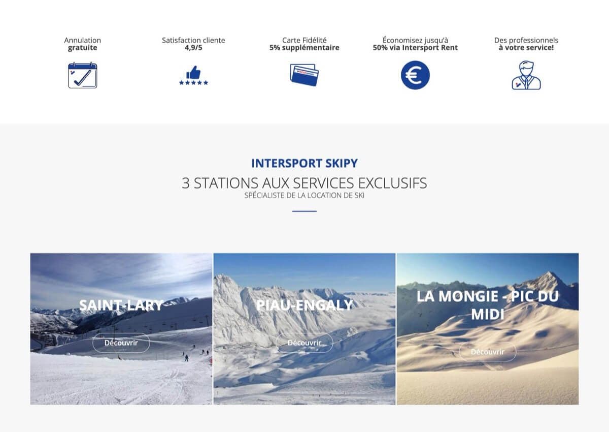 Ski resorts in the Intersport Skipy network