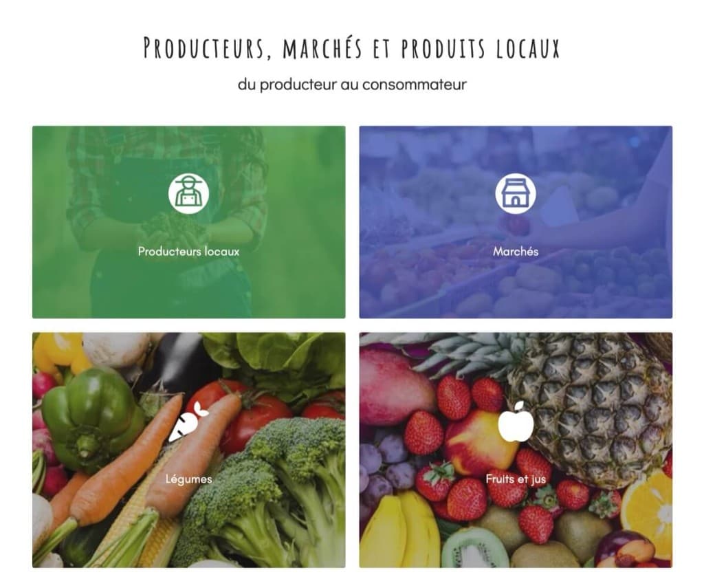 Catégories de producteurs sur LaCourgette.org