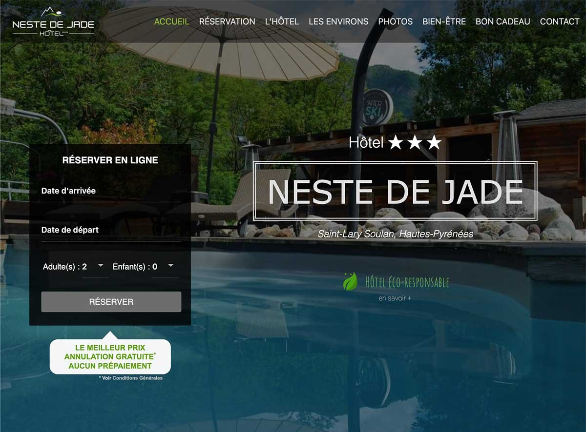Neste de Jade website home page